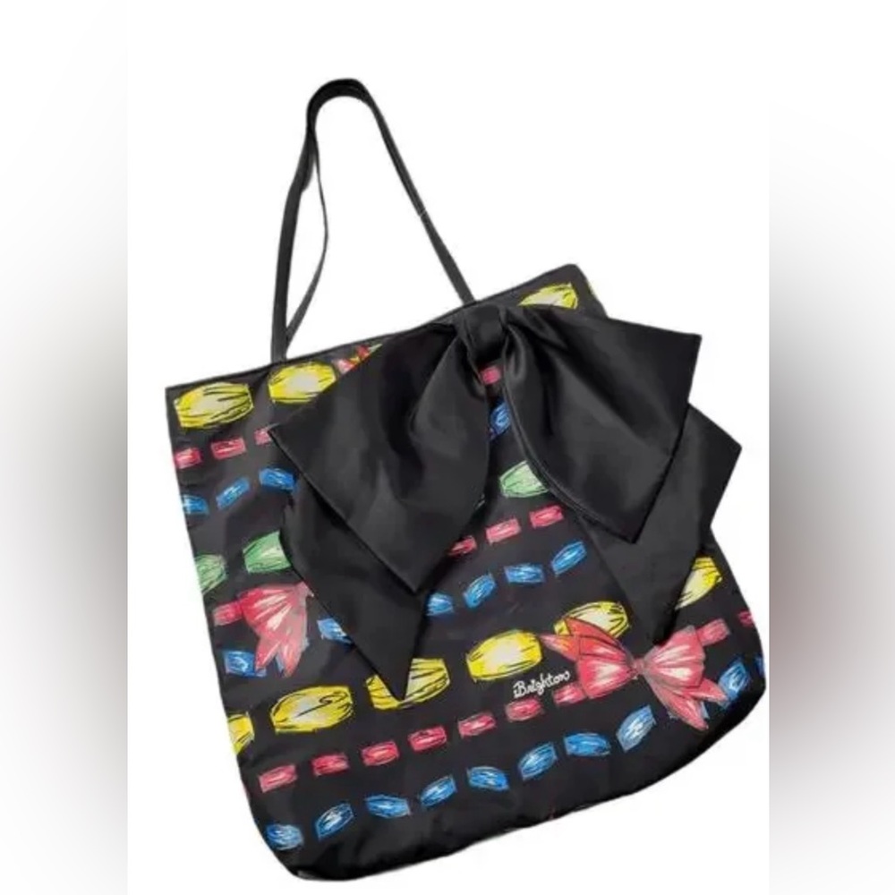 Brighton Black Tote with Multicolor Gem Pattern